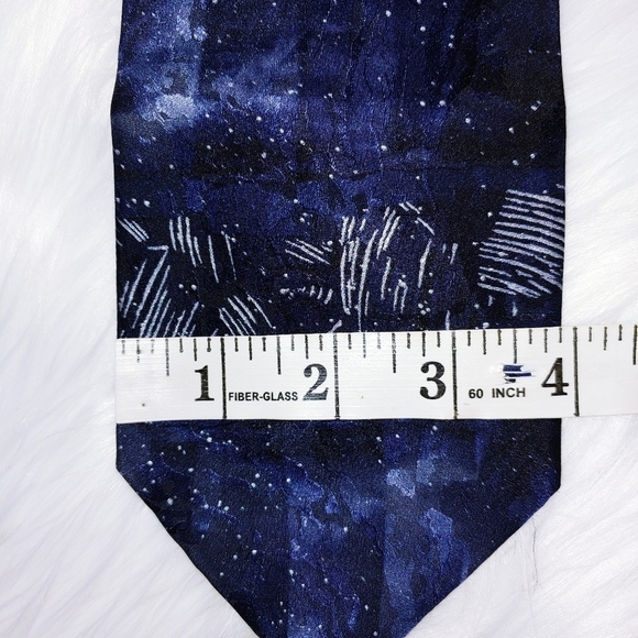 J. Ferrar Italy Blue Silver Tie 60" - Picture 2 of 3